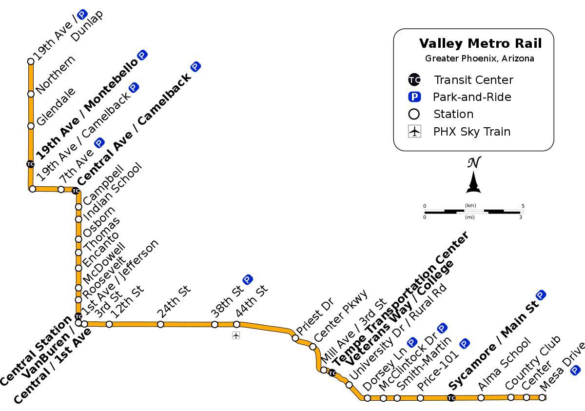 Dalen metro -, bus-rute kort