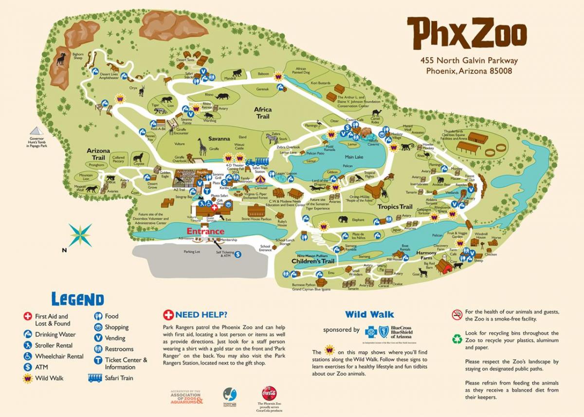 kort over Phoenix Zoo